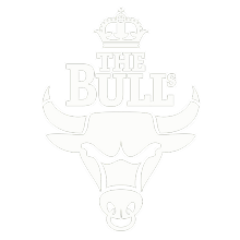 Stiliserad bild av en tjur med texten The Bulls och en krona ovanför.
